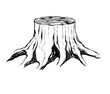 Dried Tree, Illegal Logging Symbol, Vector on White Background - Vector Illustration - Vector
