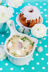 Poster - The sour rye soup made of soured rye flour and meat