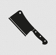 Meat cleaver knife  - black vector icon