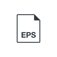 Black single thin line eps document file format icon concept. Simple flat design vector infographic pictogram for app ads web website button ui ux interface elements isolated on white background