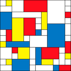 Wall Mural - abstract polygonal background with rectangular shapes, colorful mosaic pattern, retro bauhaus de sti