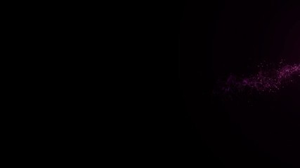 Wall Mural - A stream of moving glowing multicolored particles, dynamic, neon colors, magic wave particles, on a black background