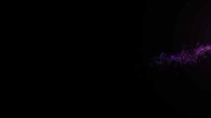 Wall Mural - A stream of moving glowing multicolored particles, dynamic, neon colors, magic wave particles, on a black background