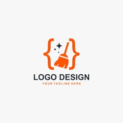 Code program logo design vector