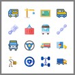 © Orxan - 16 truck icon. Vector illustration truck set. delivery truck and container icons for truck works
