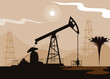 oil industry scene with derrick