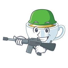 Sticker - Army ginger tea in a glass mascot