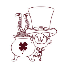 Sticker - leprechaun with cauldron avatar character