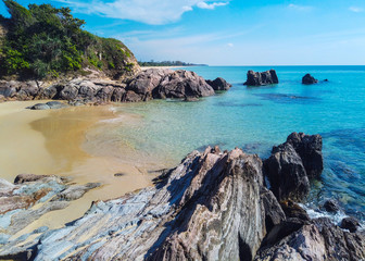 clear blue sea with rocks, beautiful nature background,Khao Na Yak, Phang Nga Province, Thailand