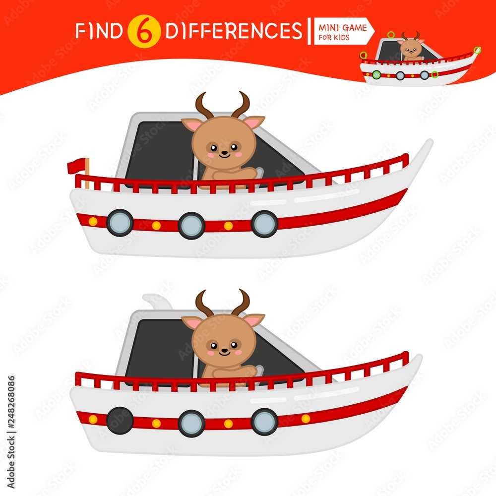 Find differences. Educational game for children. Cartoon vector ...