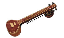 Beautiful Sitar Musical Instrument Vector