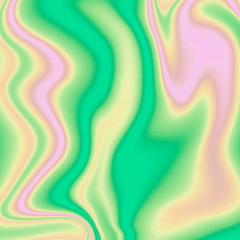 Sticker - Aesthetic art of holographic foil in pastel pink and green colours. Abstract neon marble background