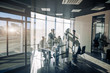 © alfa27 - Panoramic view of male group of businessmen participating in hot disputes during negotiations with foreign partners, toned view through glass with shadows and glares.
