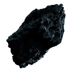 Wall Mural - dark rock asteroid isolated 3d rendering