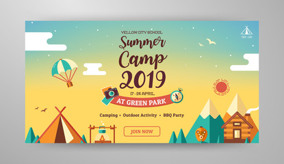 summer camp banner layout