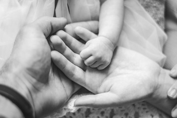 hands of mother and baby