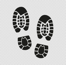 Shoe Print -  Black Vector Icon