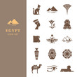 Classic elements of Egypt. Egyptian icon set for a logo, website design, printing products and more.