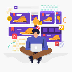 Wall Mural - web designer concept