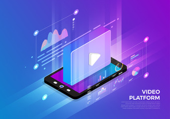 Wall Mural - isometric digital concept.