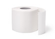 © yana_kallas - Clean white toilet paper against a white background. Roll of soft toilet paper isolated on white background