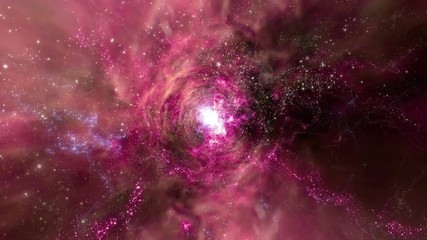 Wall Mural - Traveling through a wormhole in space (Loop).