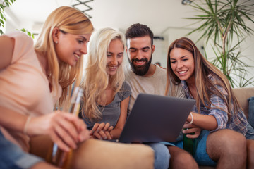 Poster - Friends watching football game