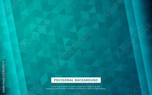 Mata magnetyczna Abstract green polygonal background. gradient triangle shape concept with light line.