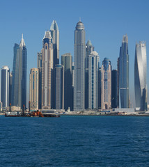 Dubai - The skyline of Downtown.Luxurious Residence Buildings in Dubai Marina, UAE