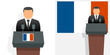 French president and flag