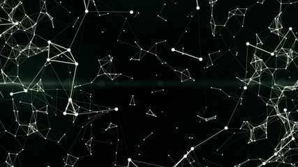 abstract plexus sphere, geometric background with moving lines, dots and triangles. plexus fantasy a