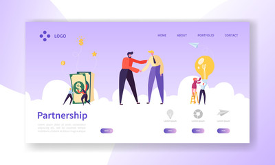 Wall Mural - businessmen shaking hands, partnership deal handshake landing page. meeting agreement concept. peopl