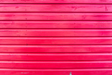 Section Of Red Wood Panelling From A Seaside Beach Hut. Perfect As A Background For Summer Holiday Or Seaside Themes.
