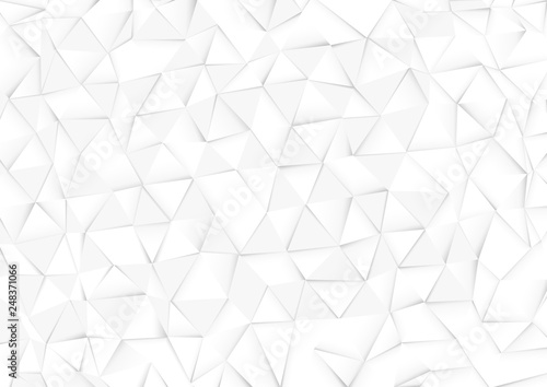 Abstract White Paper Triangle Background with 3D Shadows - Detailed Illustrat...