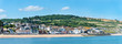 General view of the eastern part of Lyme Regis, Dorset as seen from the Cobb Harbour.