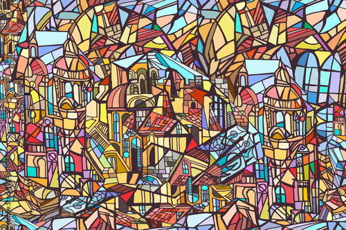 Vector Seamless Pattern With Abstract Fantasy Gothic City Background With Decorative Gothic Roofs Windows And Towers Stained Glass Texture Hand Drawn Stock Vector Adobe Stock Vector Seamless Pattern With Abstract Fantasy Gothic City Background With Decorative Gothic Roofs Windows And Towers Stained Glass Texture Hand Drawn Stock Vector Adobe Stock