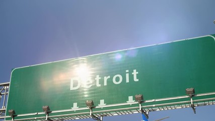 Wall Mural - Airplane Landing Detroit