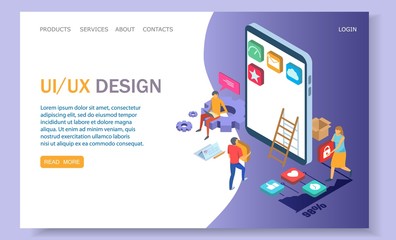 Wall Mural - ui and ux design vector website landing page design template