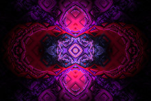 Pink Black Geometric Fractal Shape Can Illustrate Daydreaming Imagination Psychedelic Space Dreams Magic Nuclear Explosion Frequency Patterns Radiation Concepts.