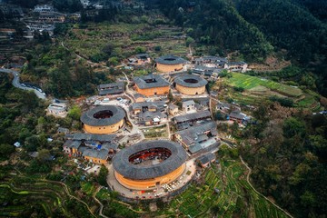 Wall Mural - Fujian Tulou aerial view