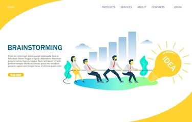 Wall Mural - brainstorming vector website landing page design template