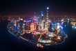 Shanghai Pudong aerial night view