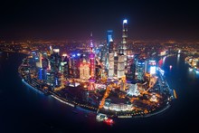 Shanghai Pudong Aerial Night View