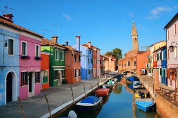 Sticker - Colorful Burano canal