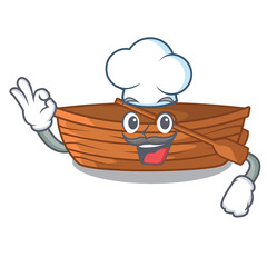 Poster - Chef wooden boats isolated with the cartoons