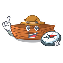 Sticker - Explorer wooden boat sail at sea character