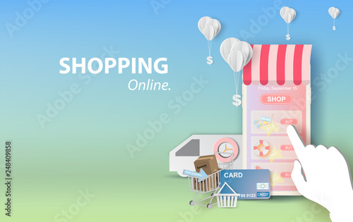 Illustration Of Shopping Online Summer Sale On Mobile Application