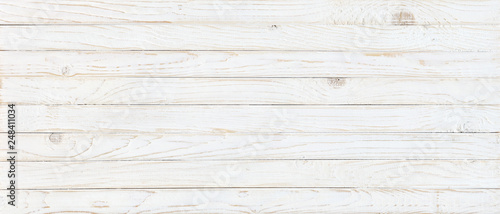 Naklejka - mata magnetyczna na lodówkę white wood texture background, top view wooden plank panel