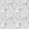© Skellen - Communication seamless pattern with thin line icons