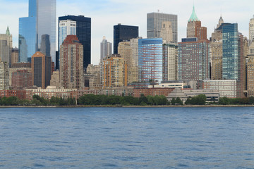  View on New York City  from Hudson river.USA